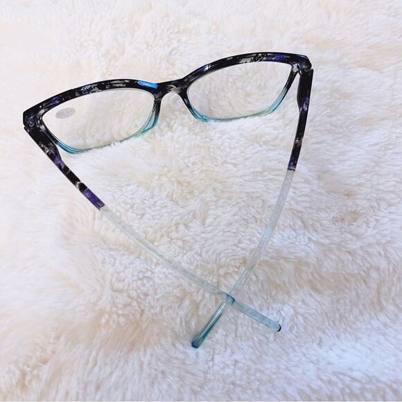 Emma Light Blue & Black Two Tone Reader Glasses - Picture 6 of 10
